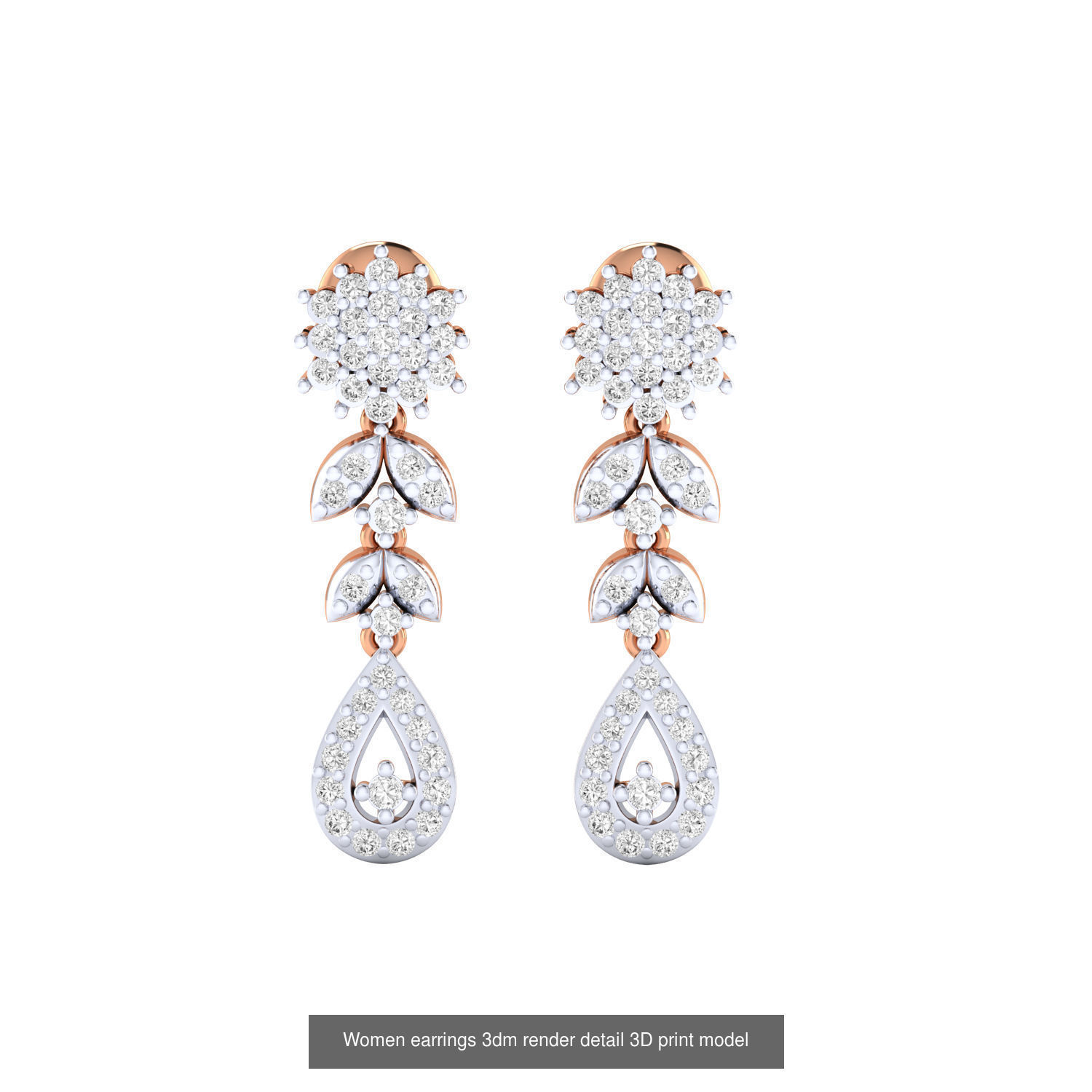 40 Drops Earrings  3dm renders detail Bulk Collection _33