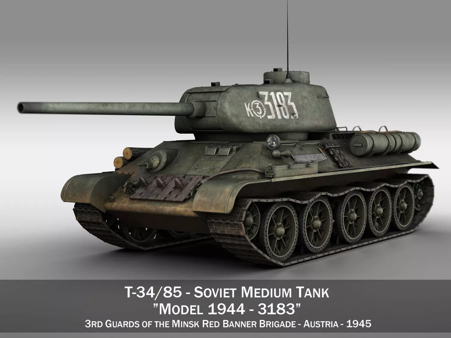 T-34 85 - Soviet medium tank - 3183 3D model_0