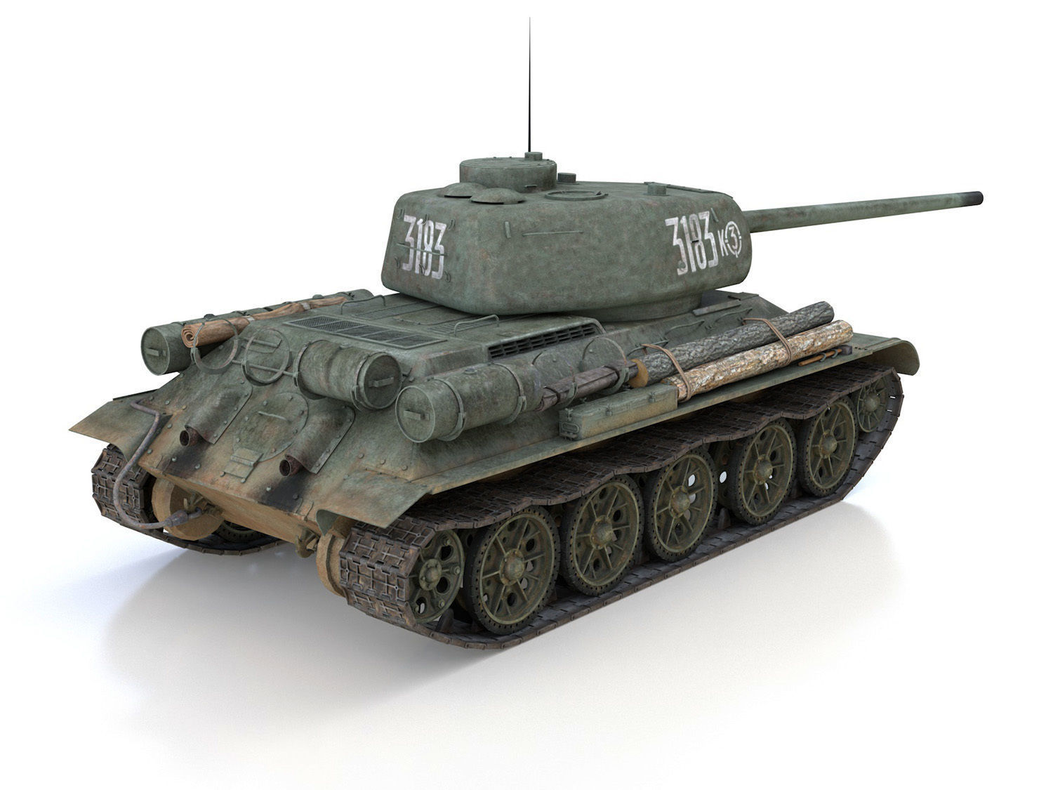 T-34 85 - Soviet medium tank - 3183 3D model_6
