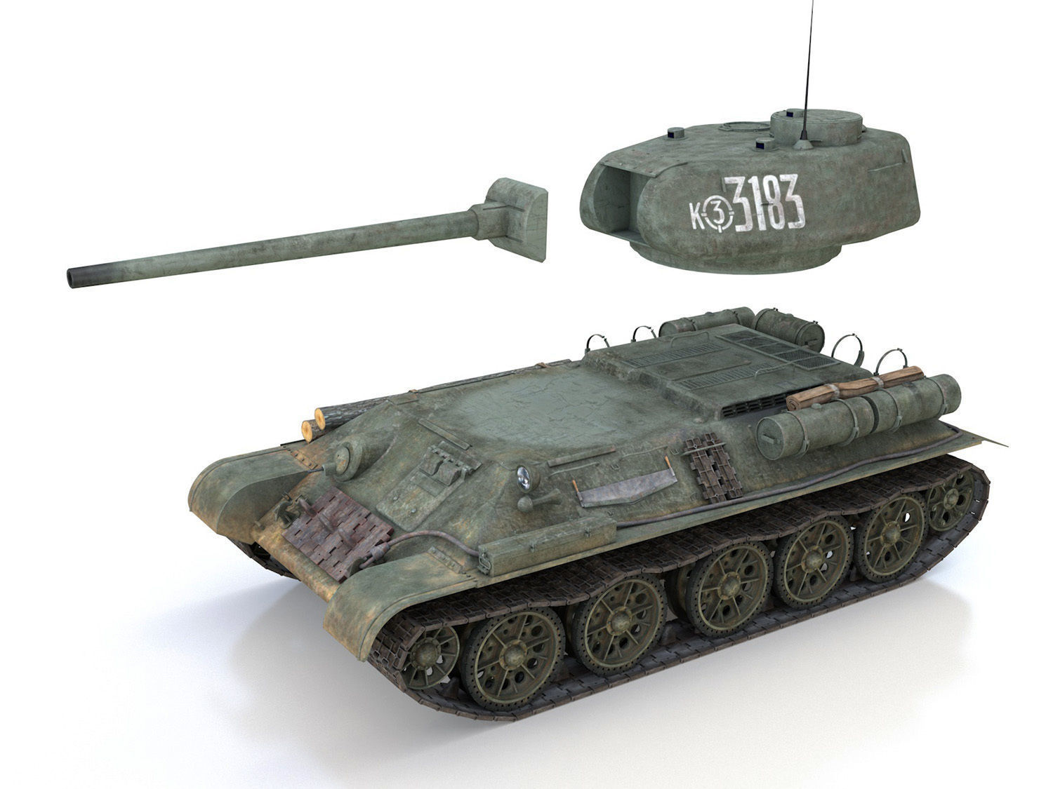 T-34 85 - Soviet medium tank - 3183 3D model_10