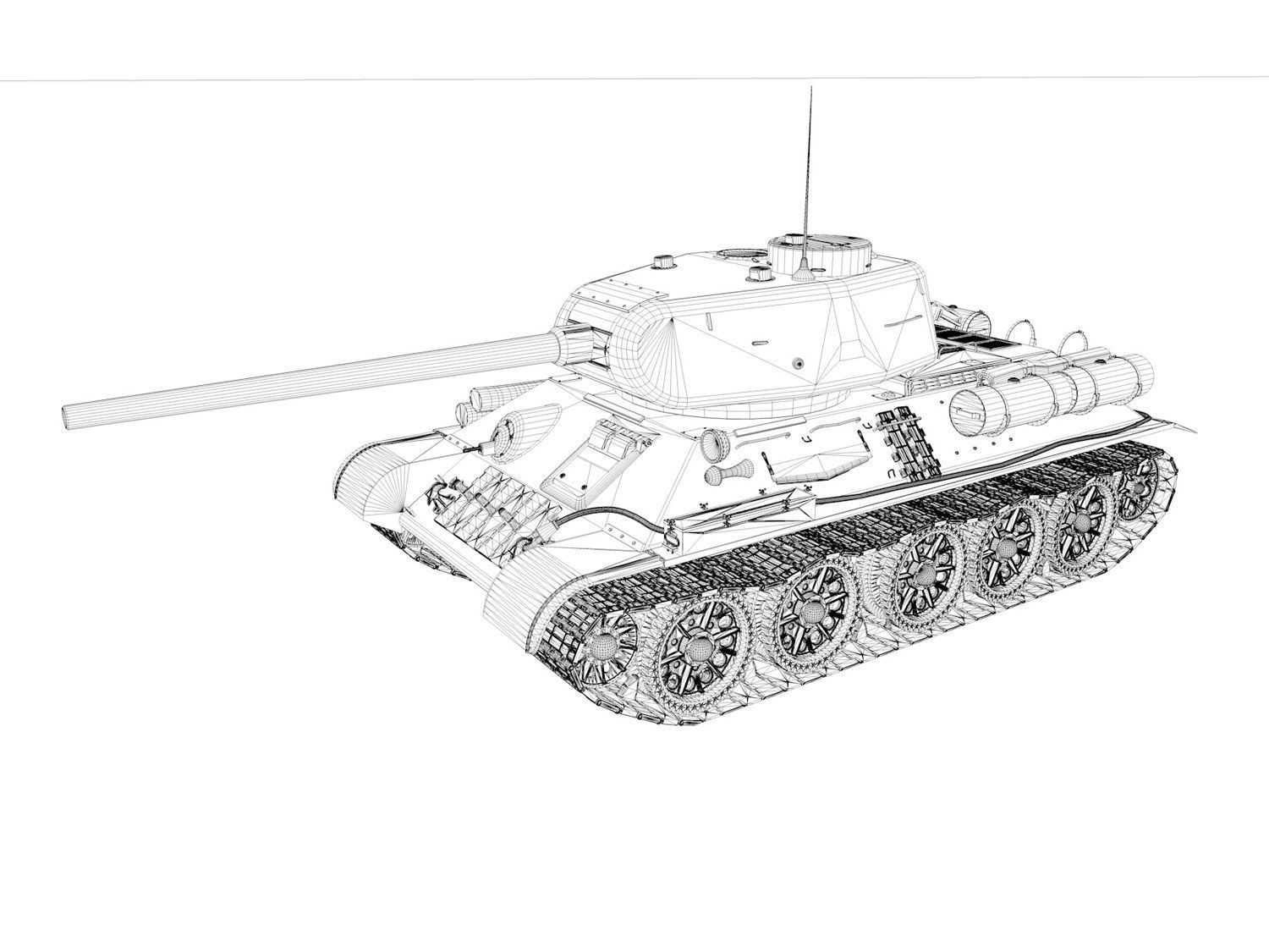 T-34 85 - Soviet medium tank - 3183 3D model_12