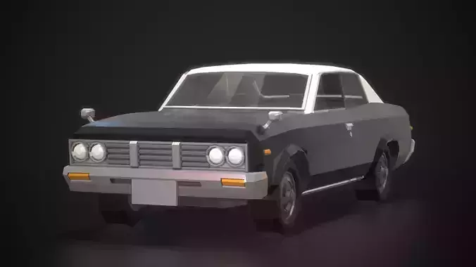 Low-Poly Retro City Car 02 Low-poly 3D model