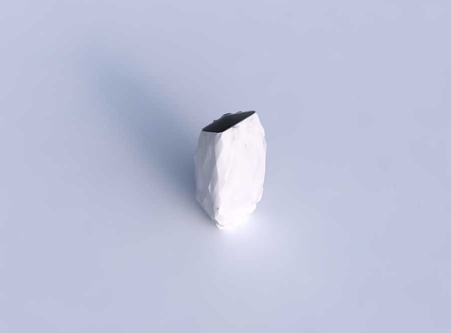 Vase bent rectangle with low-polygon bulges 3D print model_1