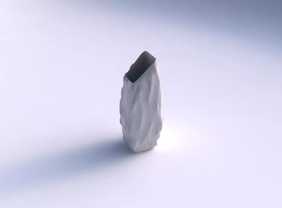 Vase bent rectangle with low-polygon 3D print model