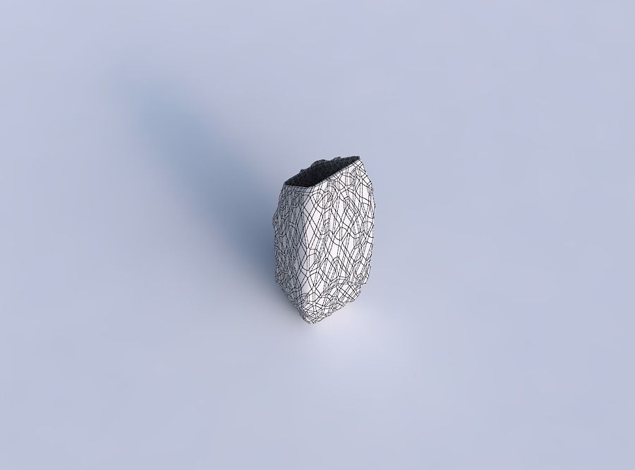 Vase bent rectangle with low-polygon bulges 3D print model_6
