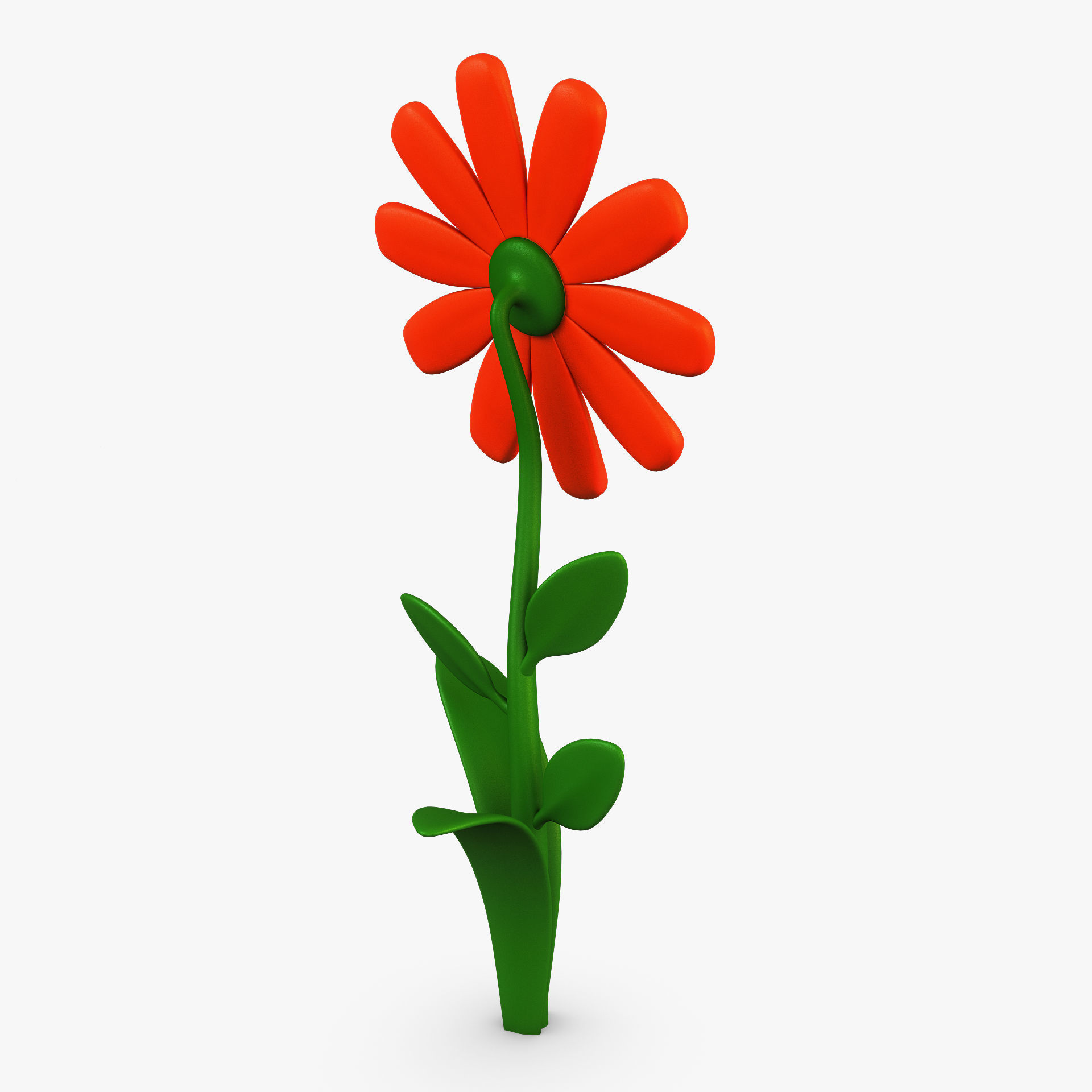 Cartoon Flower v 3 3D model_1