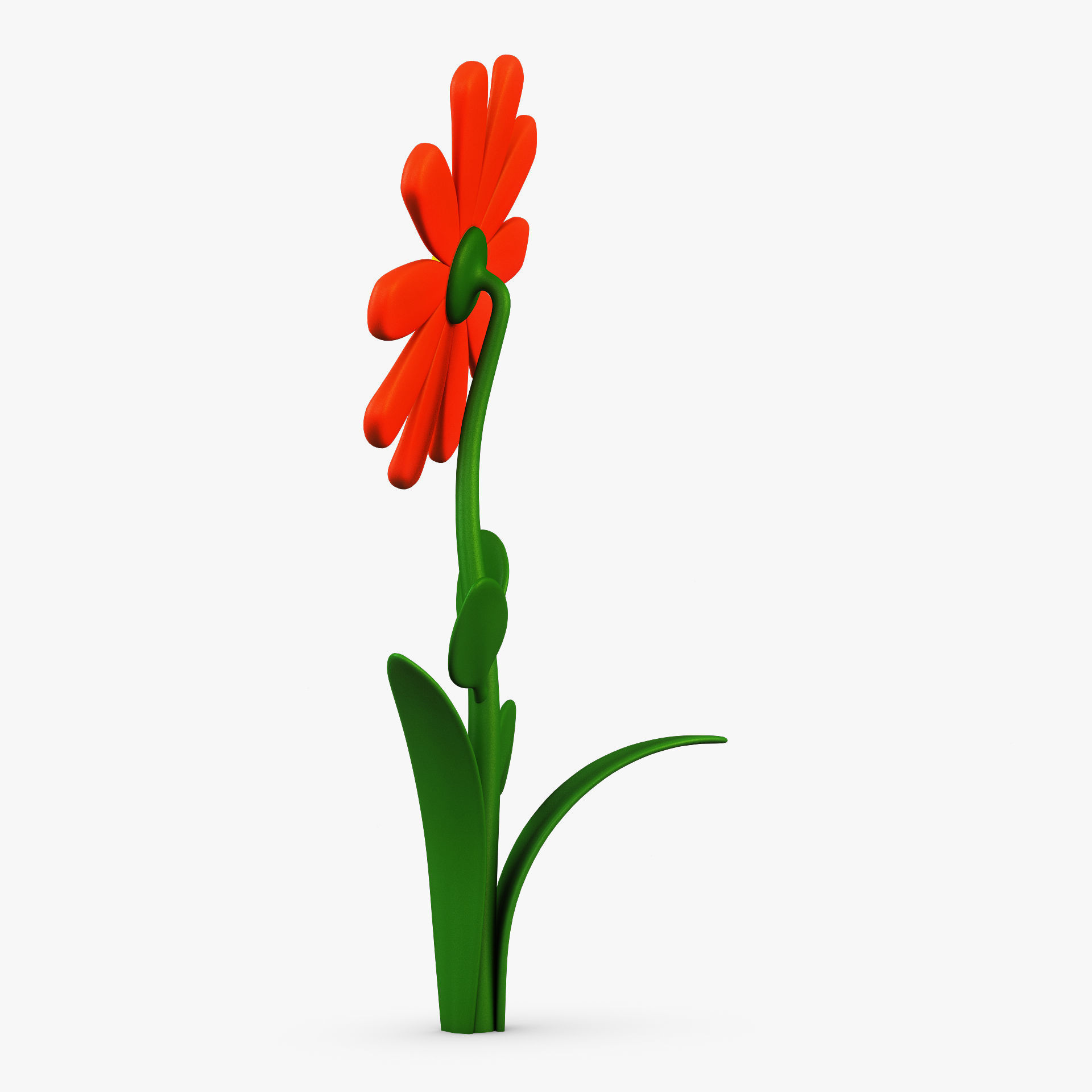 Cartoon Flower v 3 3D model_4