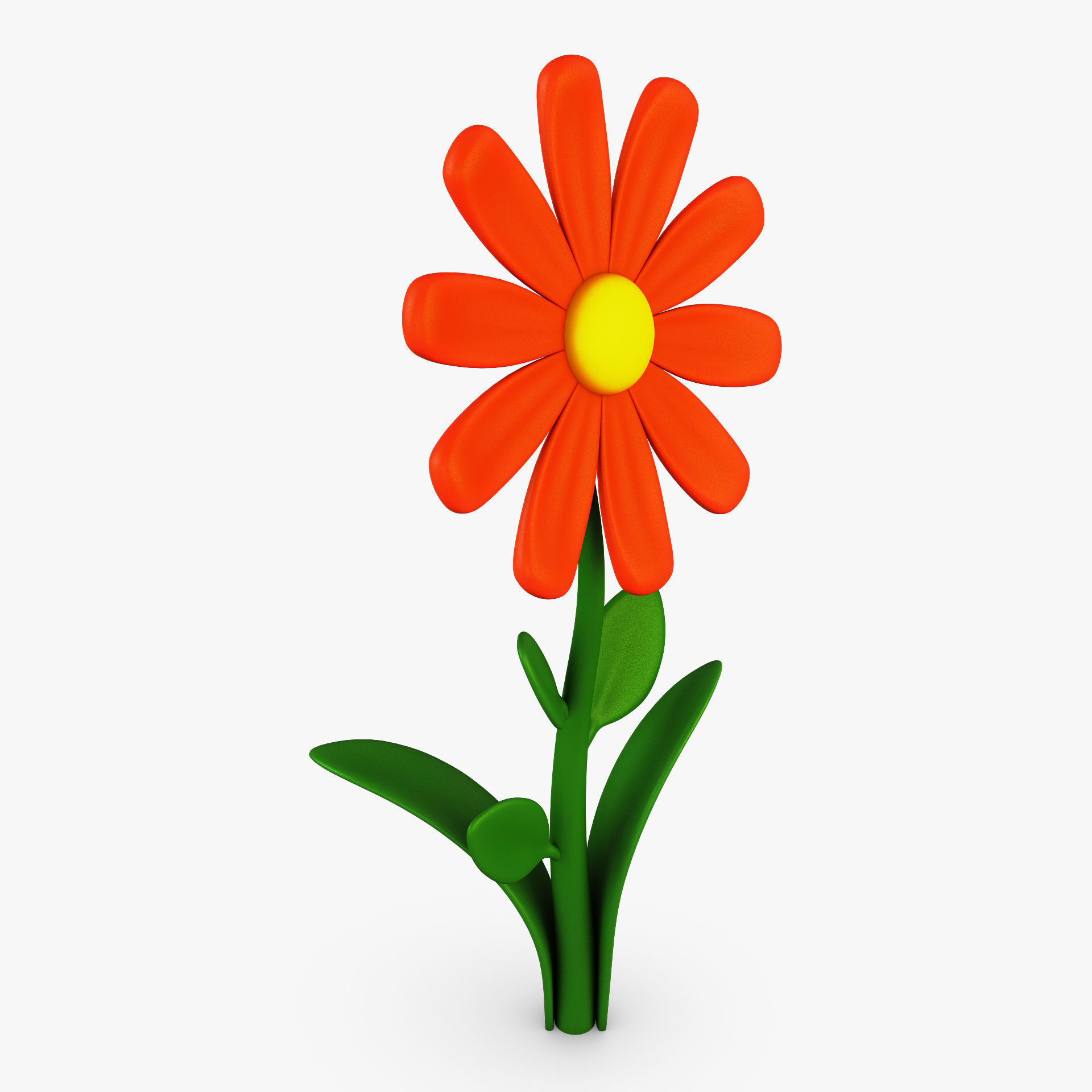 Cartoon Flower v 3 3D model_2