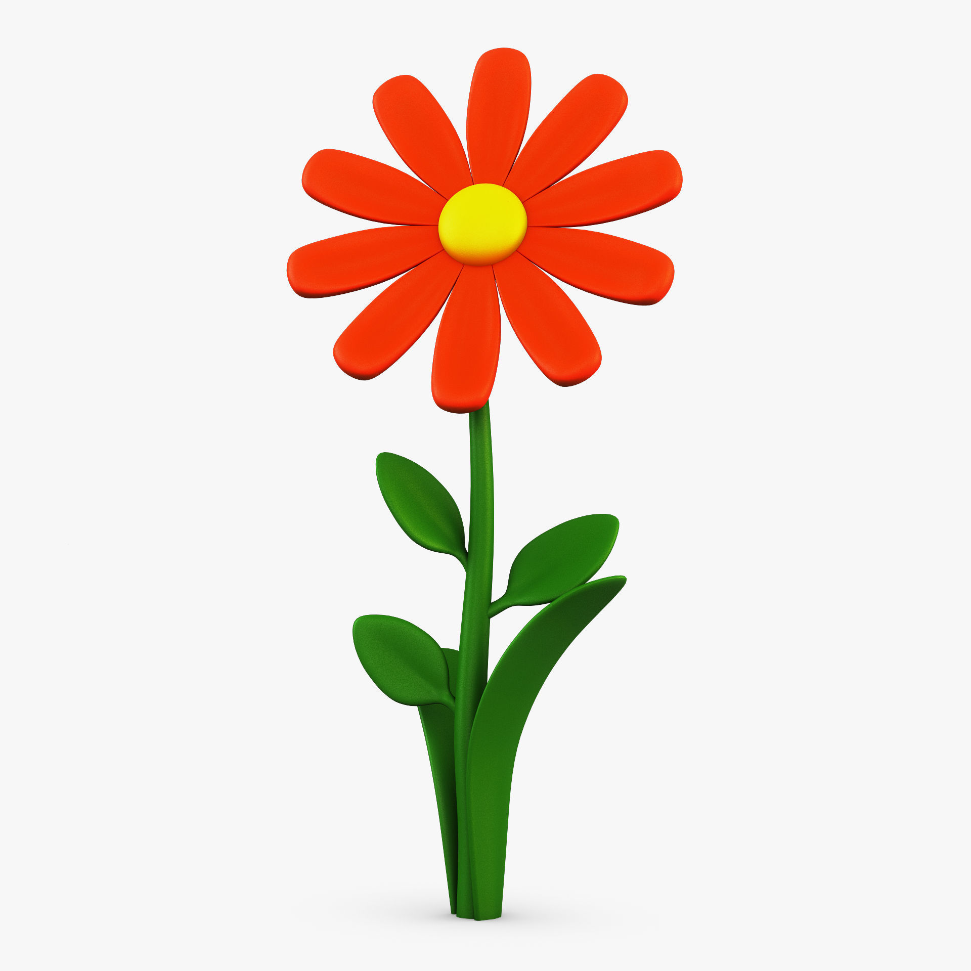 Cartoon Flower v 3 3D model_3