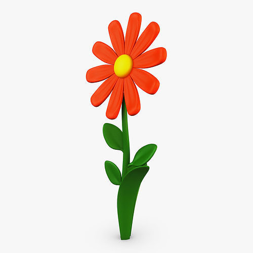 Cartoon Flower v 3 3D model