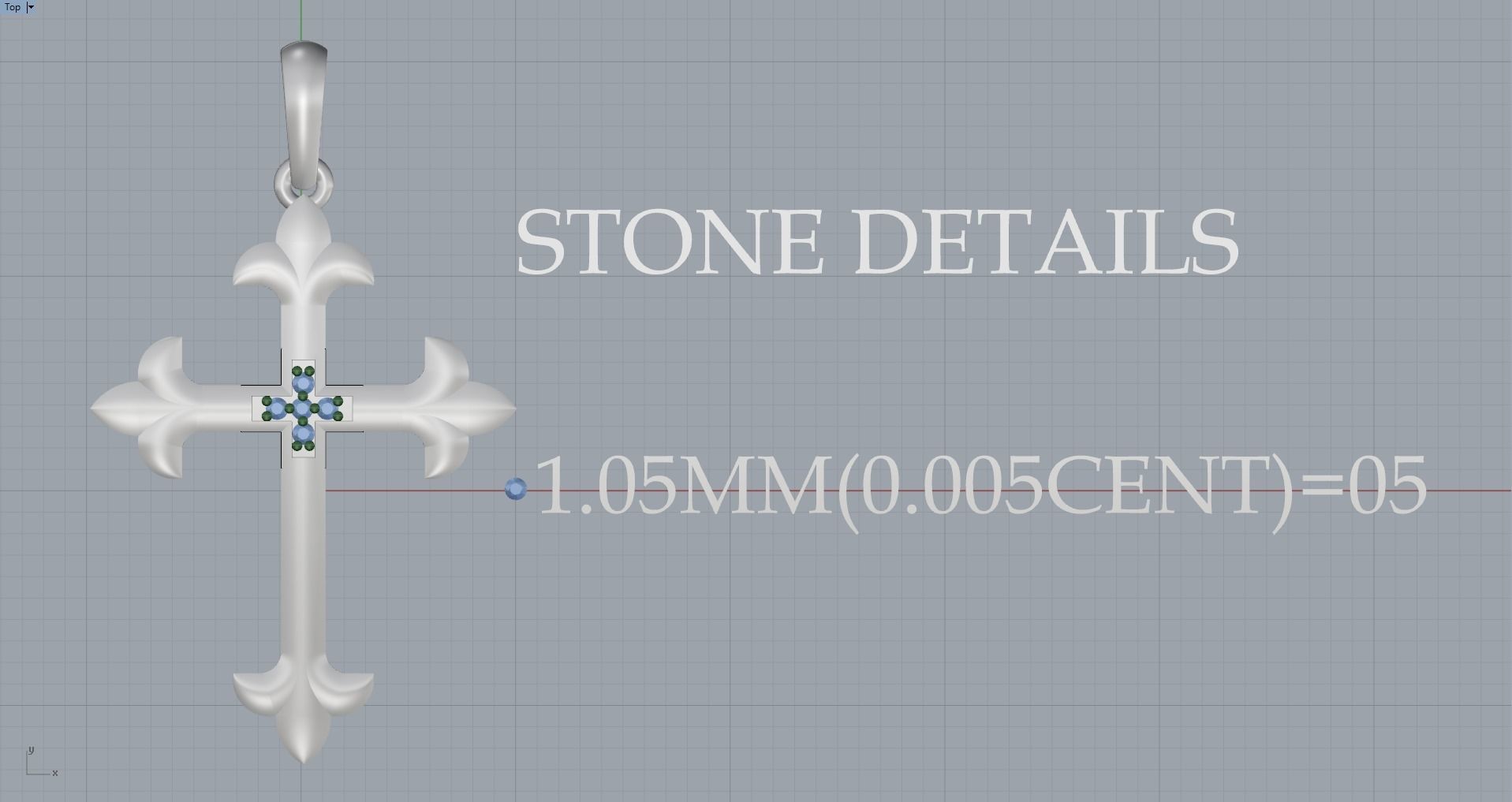 JESUS CROSS DIAMOND PENDANT 3D print model_7