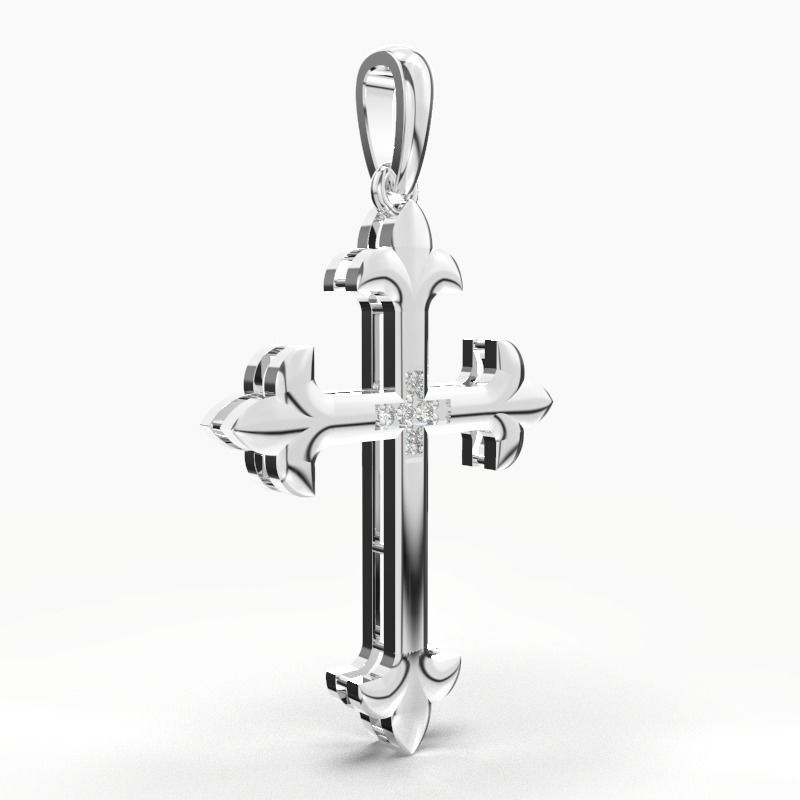 JESUS CROSS DIAMOND PENDANT 3D print model_14