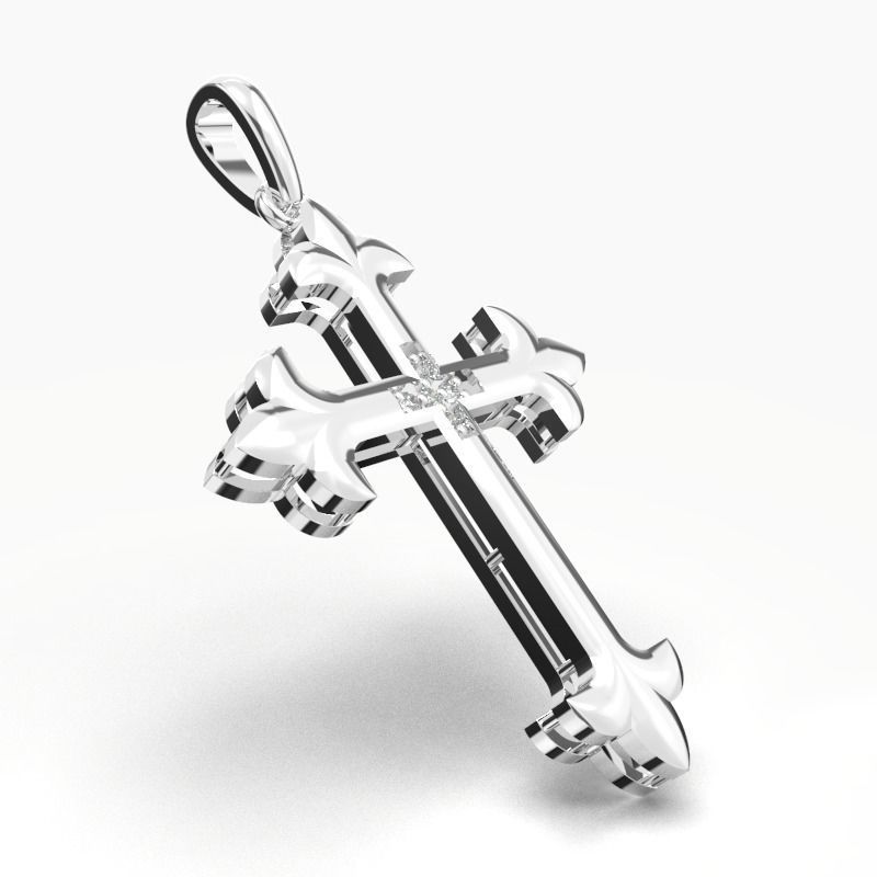 JESUS CROSS DIAMOND PENDANT 3D print model_13