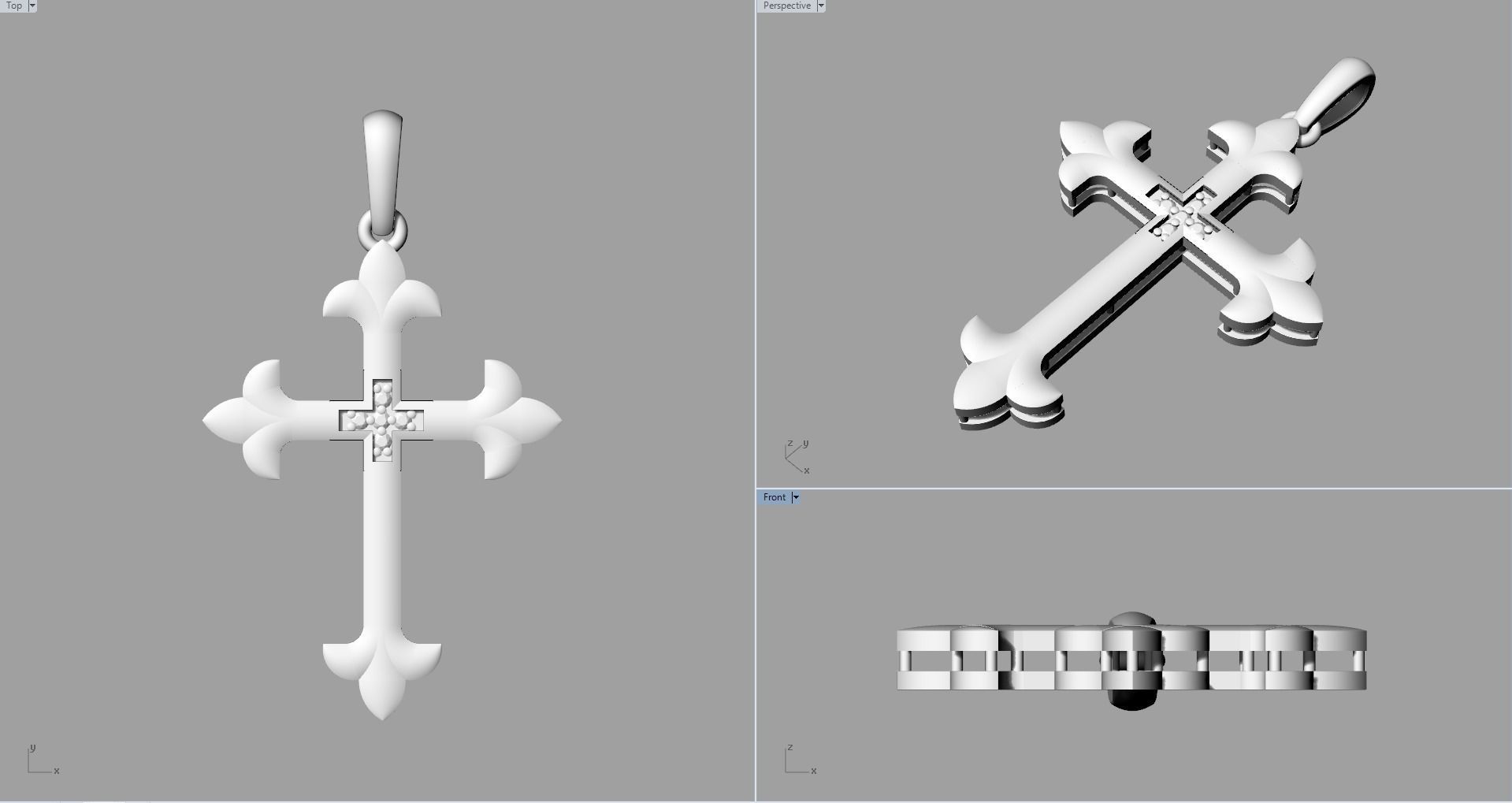 JESUS CROSS DIAMOND PENDANT 3D print model_9