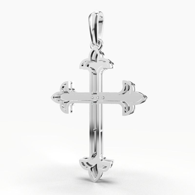JESUS CROSS DIAMOND PENDANT 3D print model_12