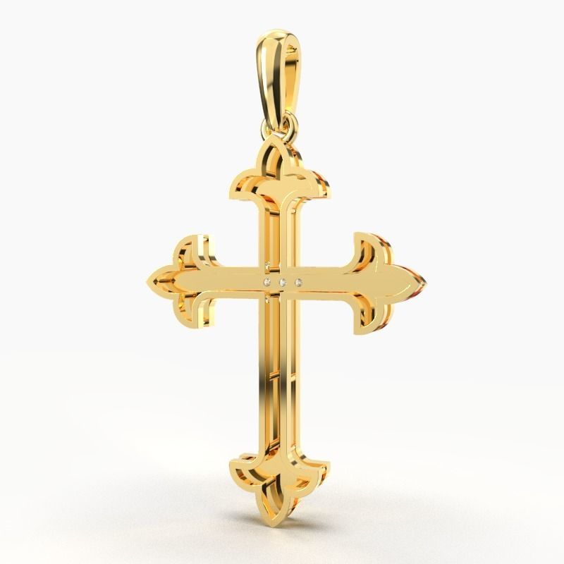 JESUS CROSS DIAMOND PENDANT 3D print model_2