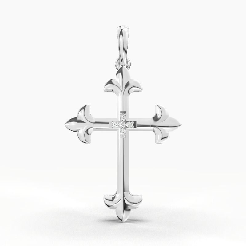 JESUS CROSS DIAMOND PENDANT 3D print model_11