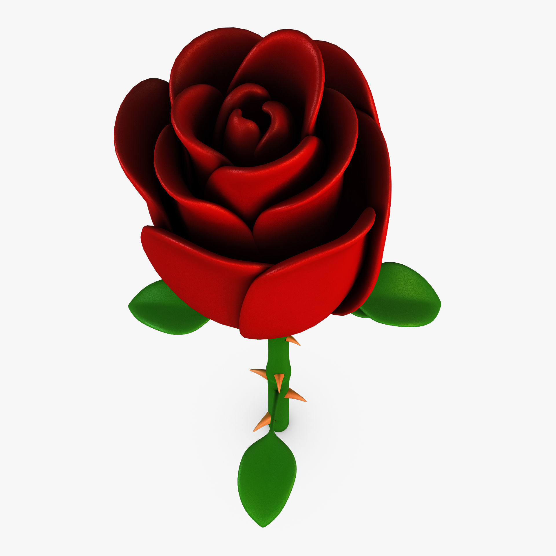 Cartoon Rose Flower v 1 3D model_5