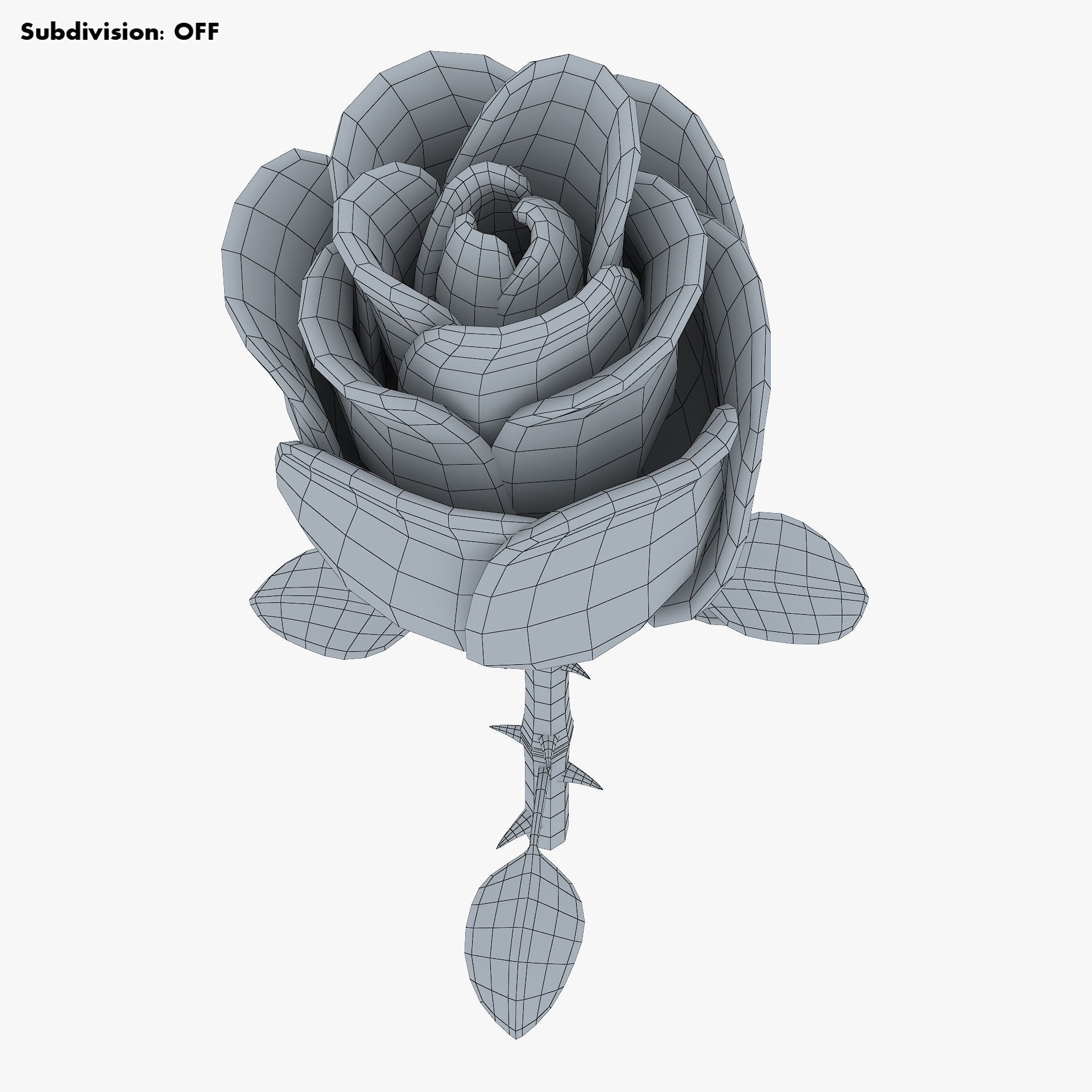 Cartoon Rose Flower v 1 3D model_18