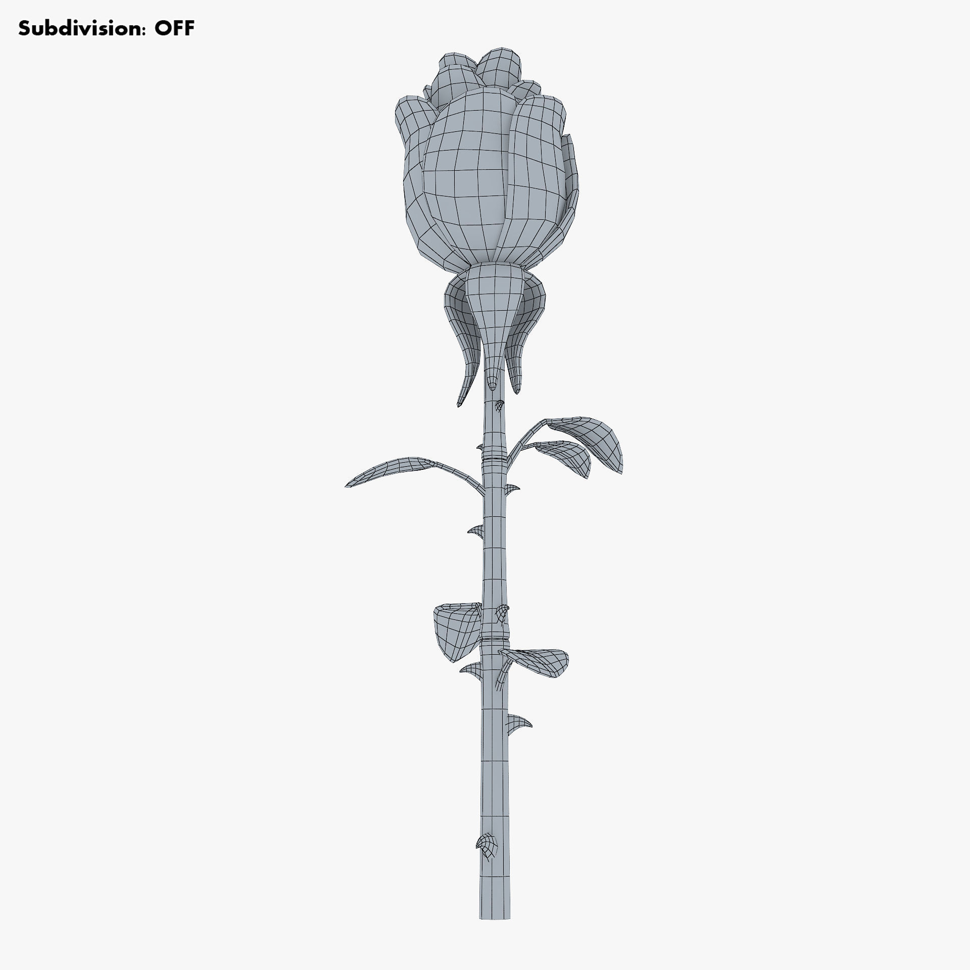 Cartoon Rose Flower v 1 3D model_14