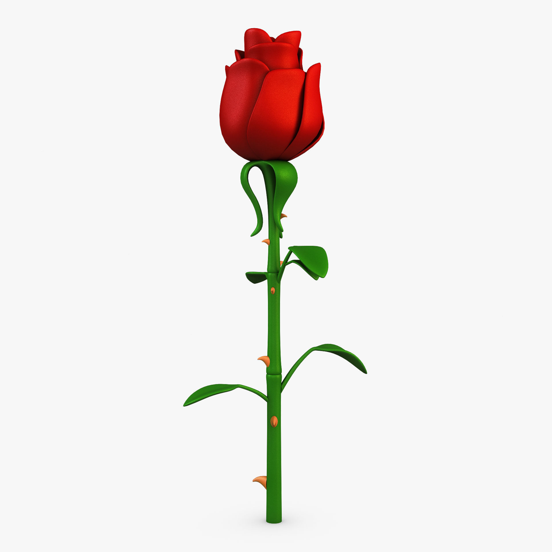 Cartoon Rose Flower v 1 3D model_4