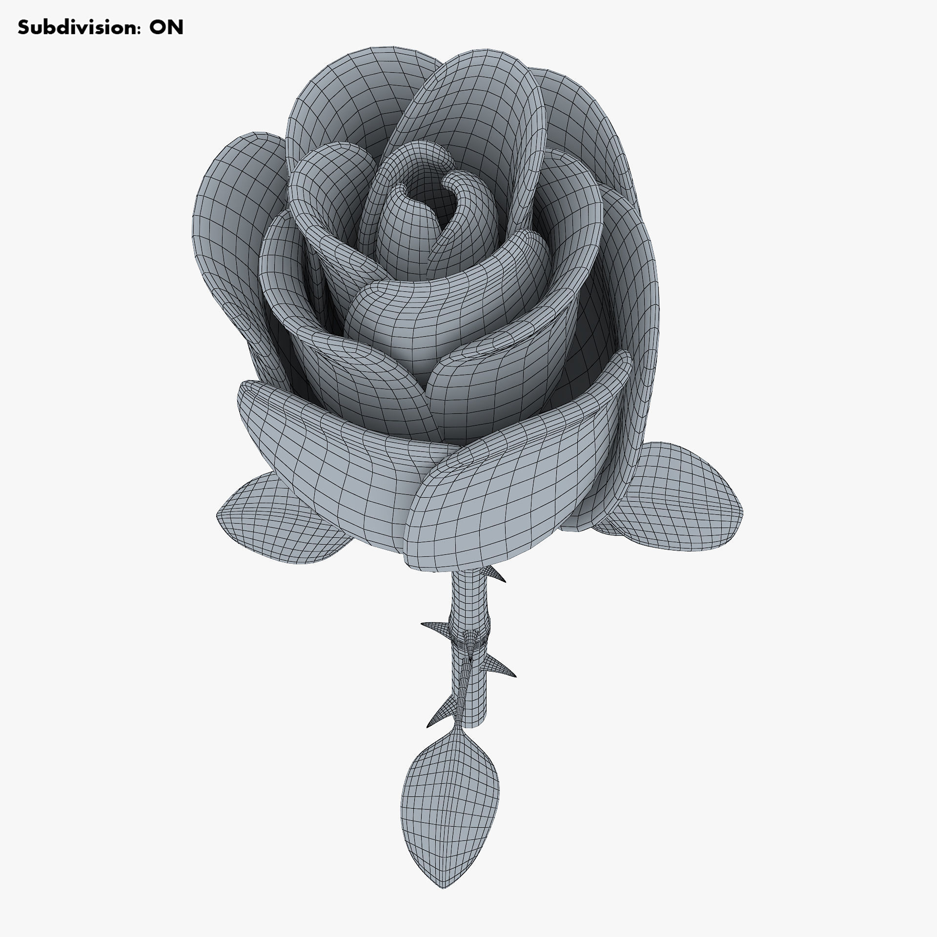 Cartoon Rose Flower v 1 3D model_17