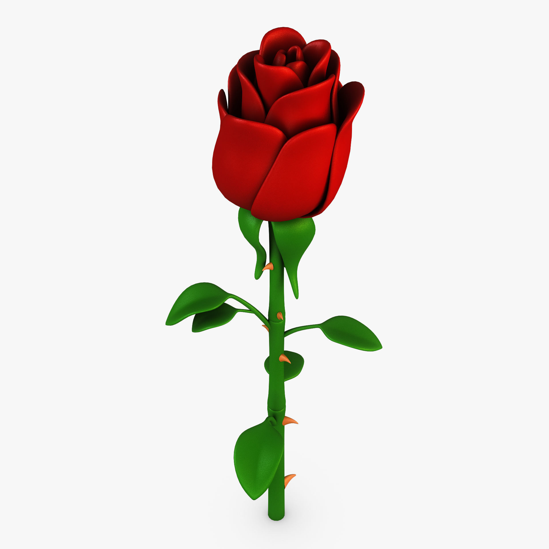 Cartoon Rose Flower v 1 3D model_6