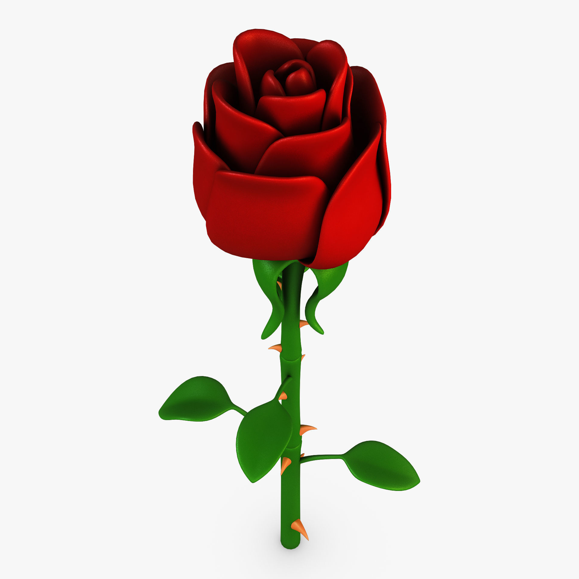 Cartoon Rose Flower v 1 3D model_2