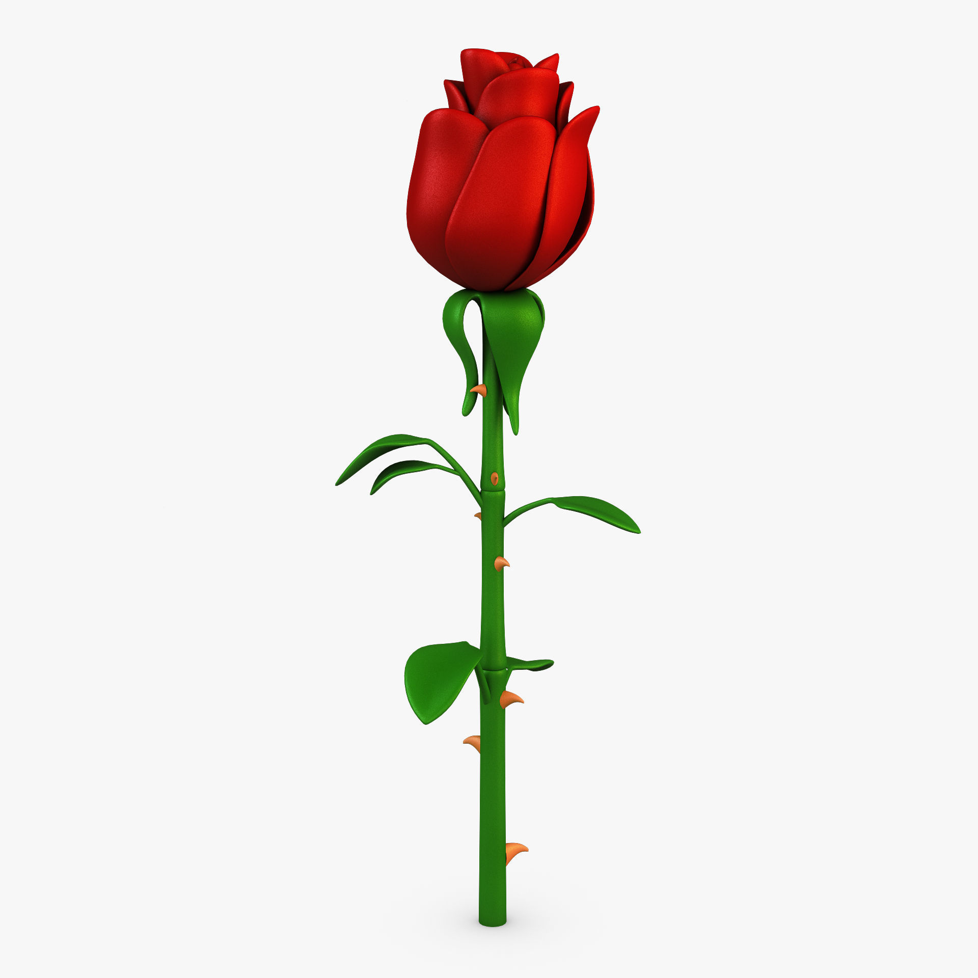Cartoon Rose Flower v 1 3D model_1
