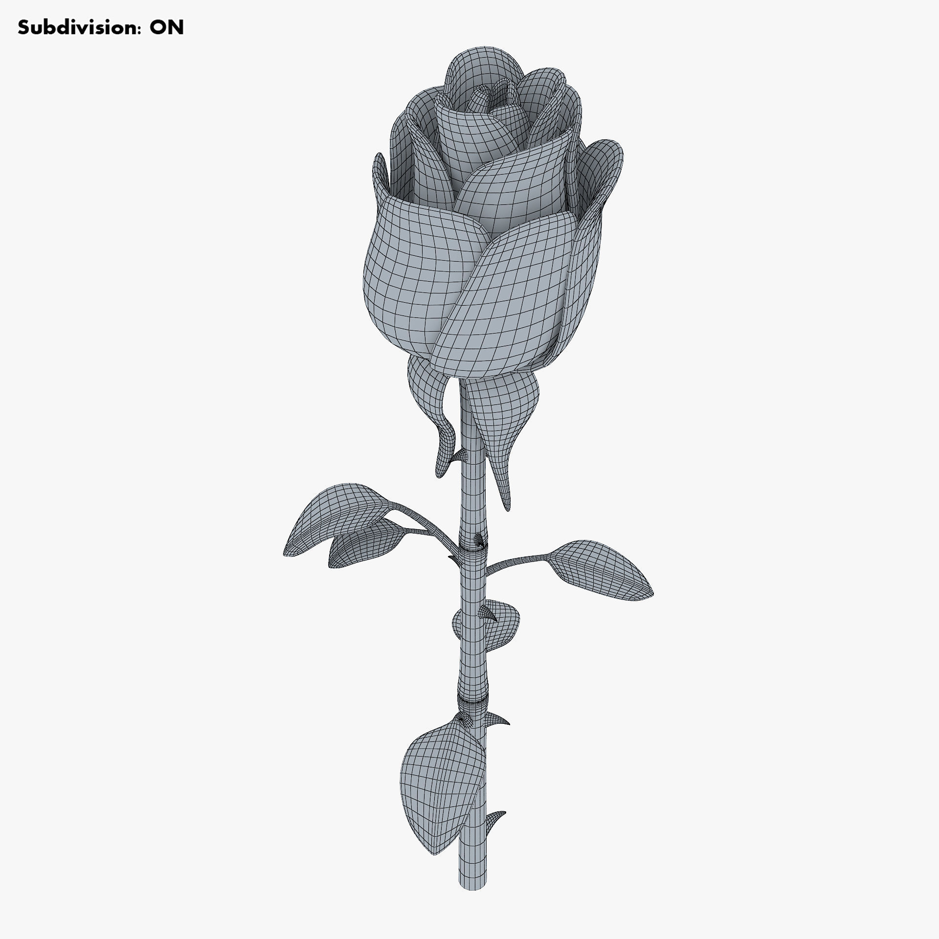 Cartoon Rose Flower v 1 3D model_19