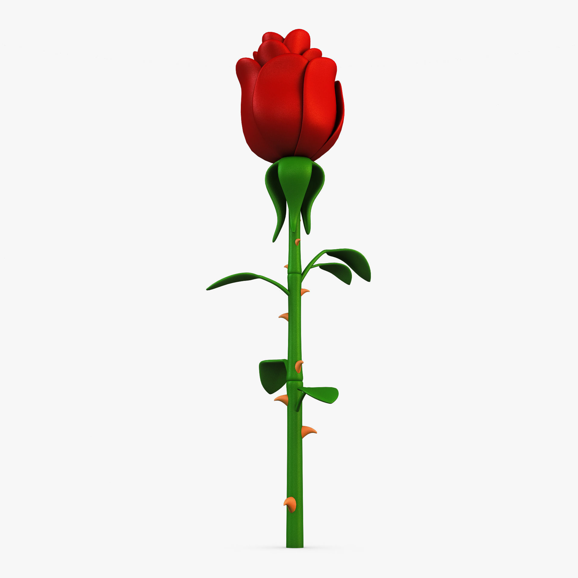 Cartoon Rose Flower v 1 3D model_3