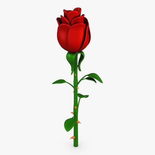 Cartoon Rose Flower v 1 3D model