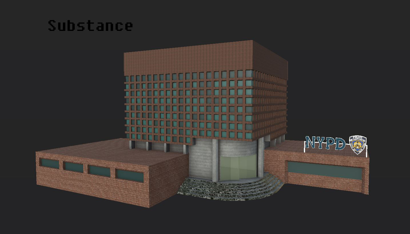 NYPD Police Station Game Ready Low poly PBR 3D Model  Low-poly 3D model_20