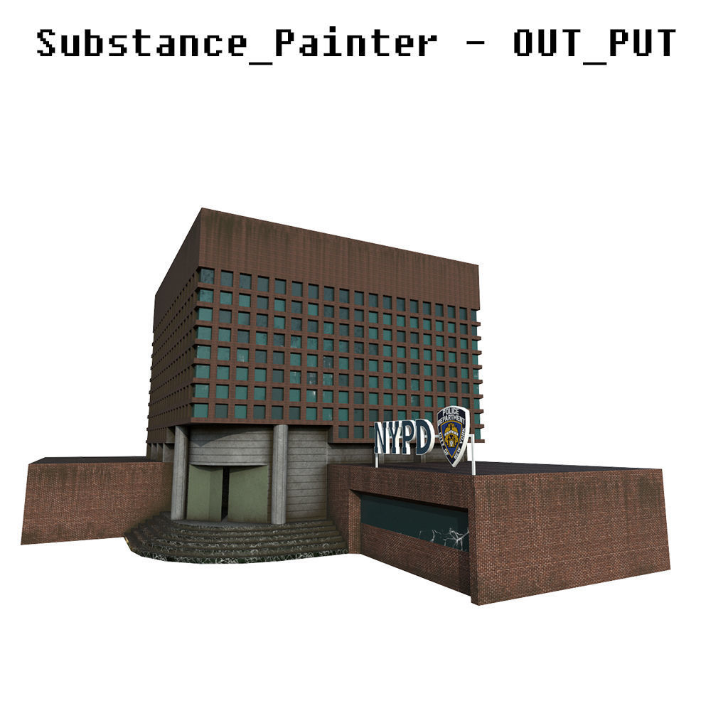 NYPD Police Station Game Ready Low poly PBR 3D Model  Low-poly 3D model_9