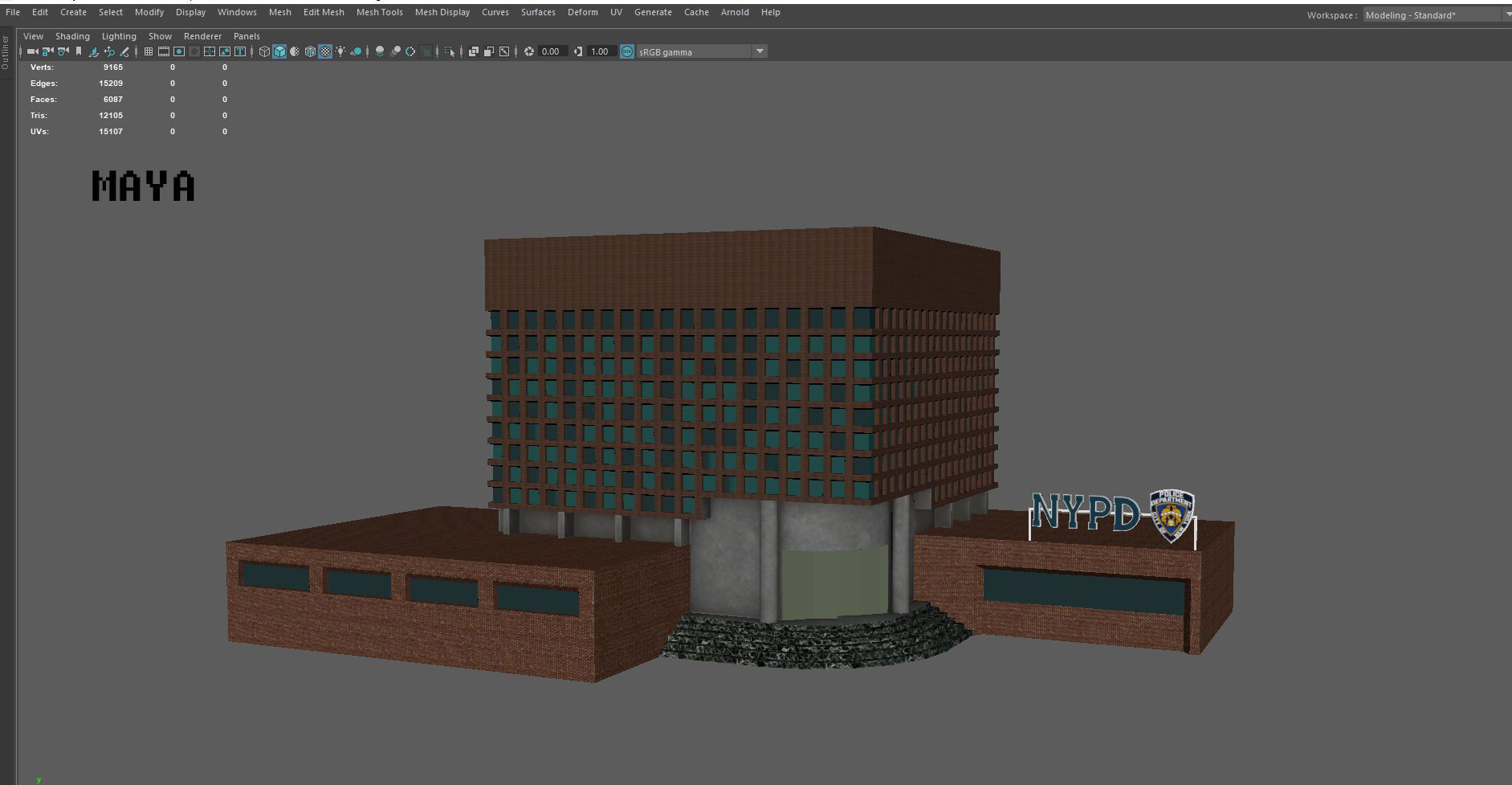 NYPD Police Station Game Ready Low poly PBR 3D Model  Low-poly 3D model_2