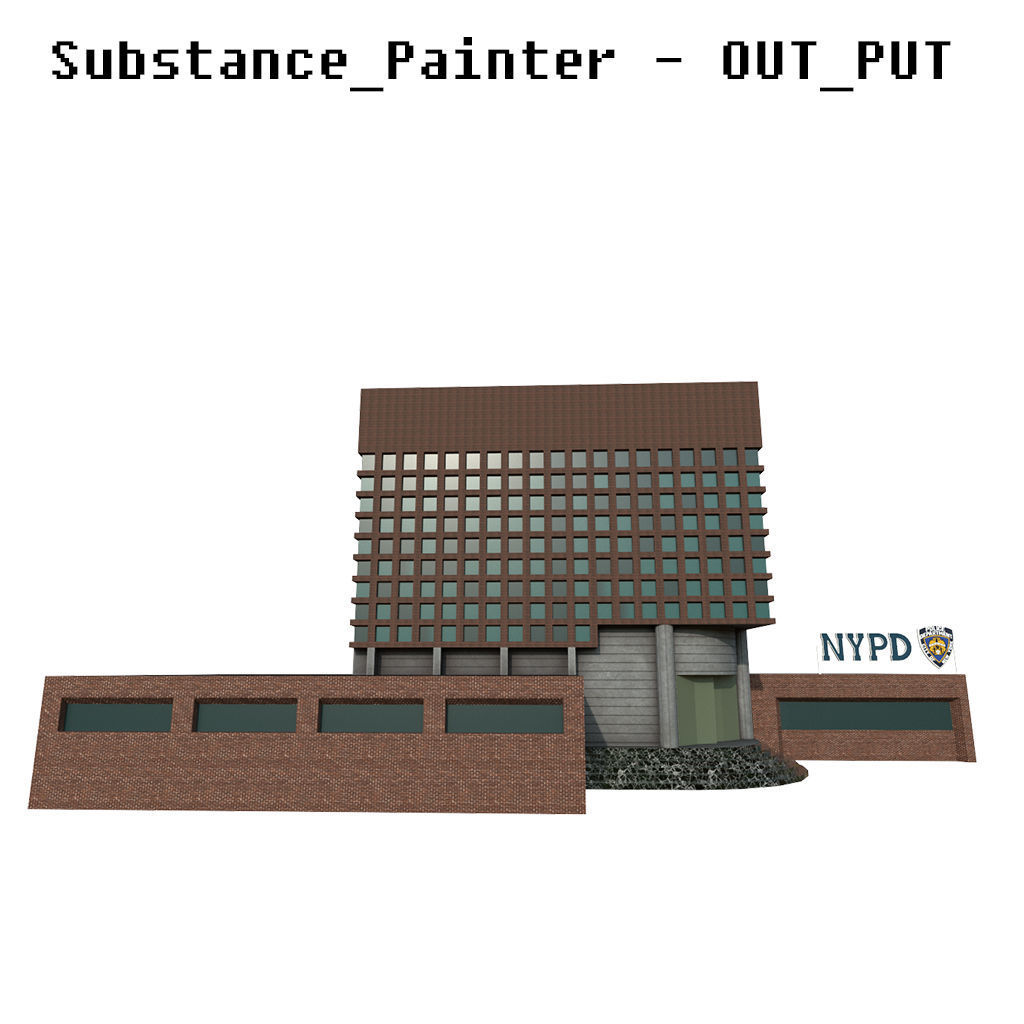 NYPD Police Station Game Ready Low poly PBR 3D Model  Low-poly 3D model_10
