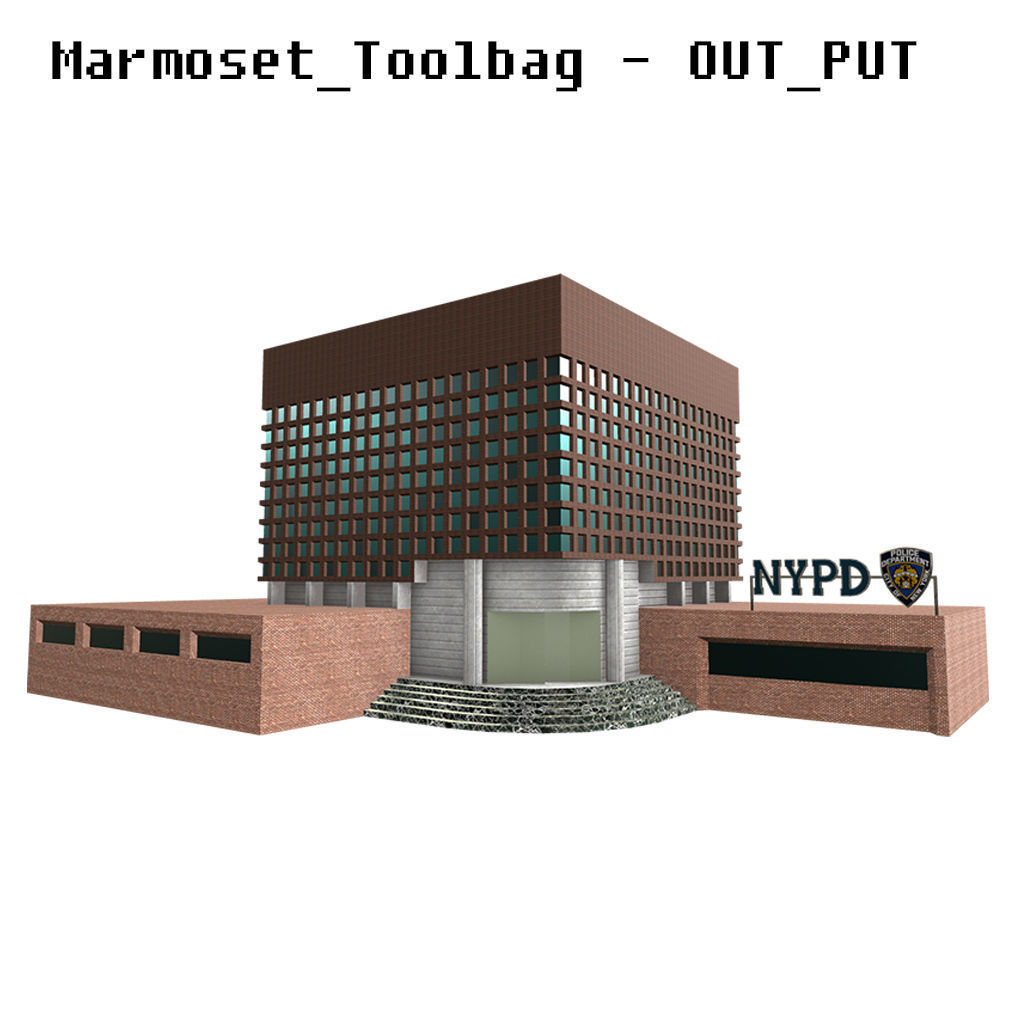 NYPD Police Station Game Ready Low poly PBR 3D Model  Low-poly 3D model_6