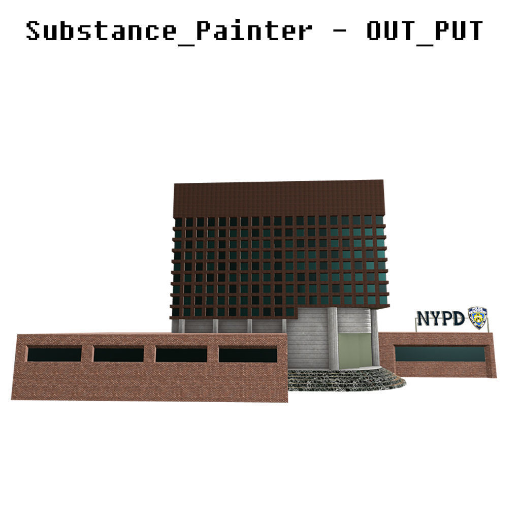 NYPD Police Station Game Ready Low poly PBR 3D Model  Low-poly 3D model_7