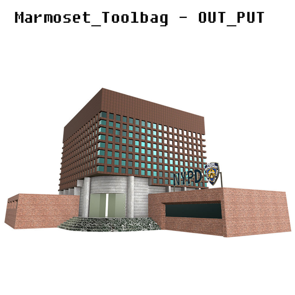 NYPD Police Station Game Ready Low poly PBR 3D Model  Low-poly 3D model_4