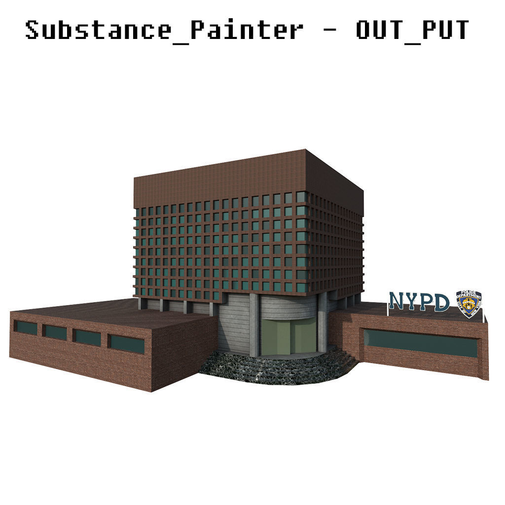 NYPD Police Station Game Ready Low poly PBR 3D Model  Low-poly 3D model_8