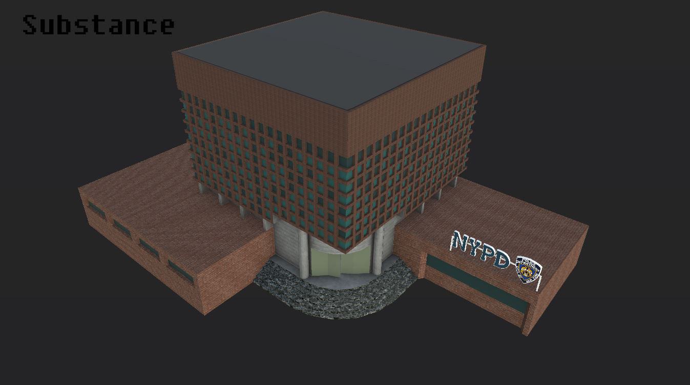 NYPD Police Station Game Ready Low poly PBR 3D Model  Low-poly 3D model_23
