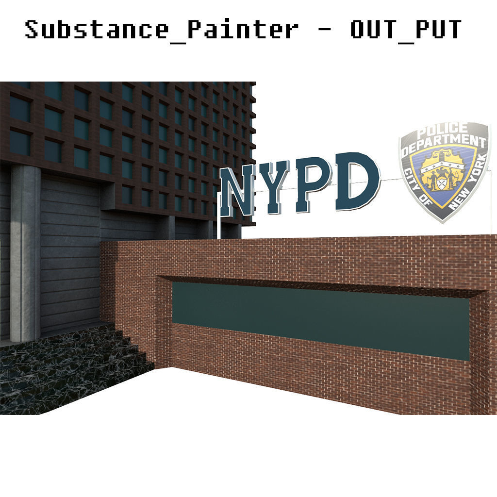 NYPD Police Station Game Ready Low poly PBR 3D Model  Low-poly 3D model_13