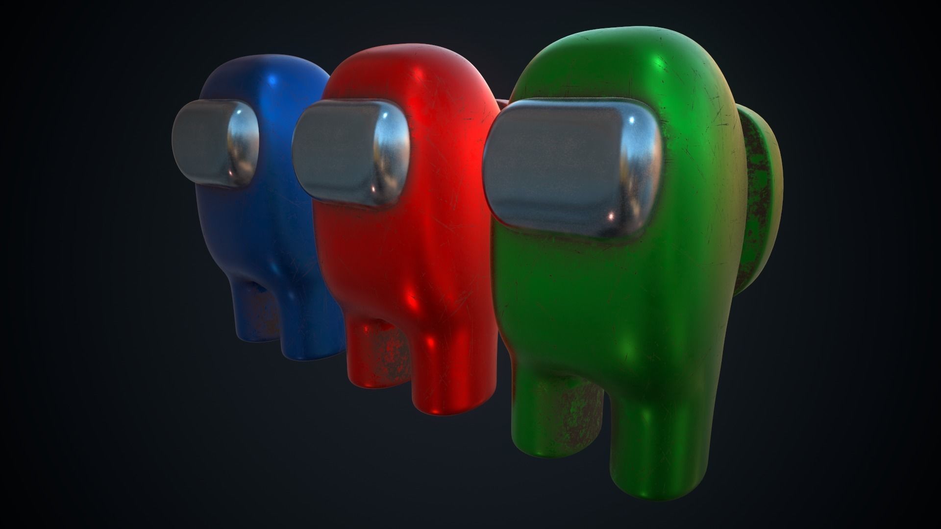 Among Us 3d Model Character Pack 3D model_2