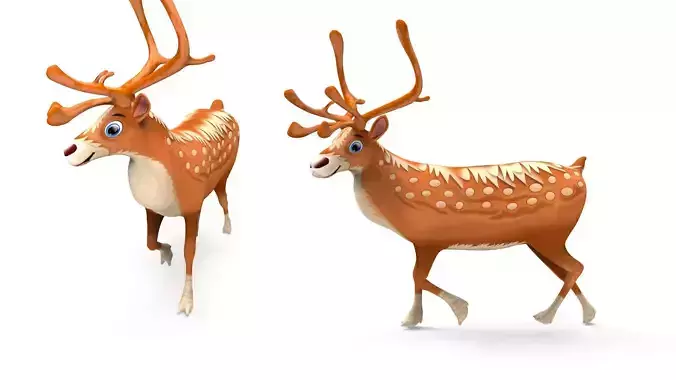 Cartoon elk reindeer Model Toon