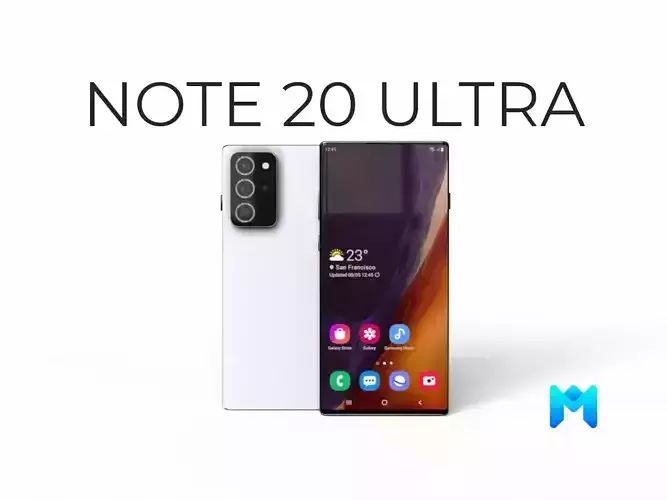 Samsung Galaxy Note 20 ultra Low-poly 3D model