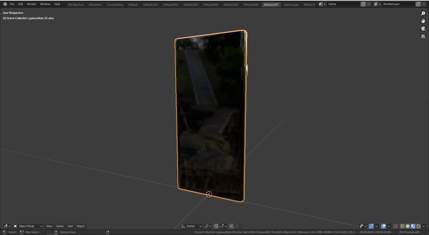 Samsung Galaxy Note 20 ultra Low-poly 3D model_11