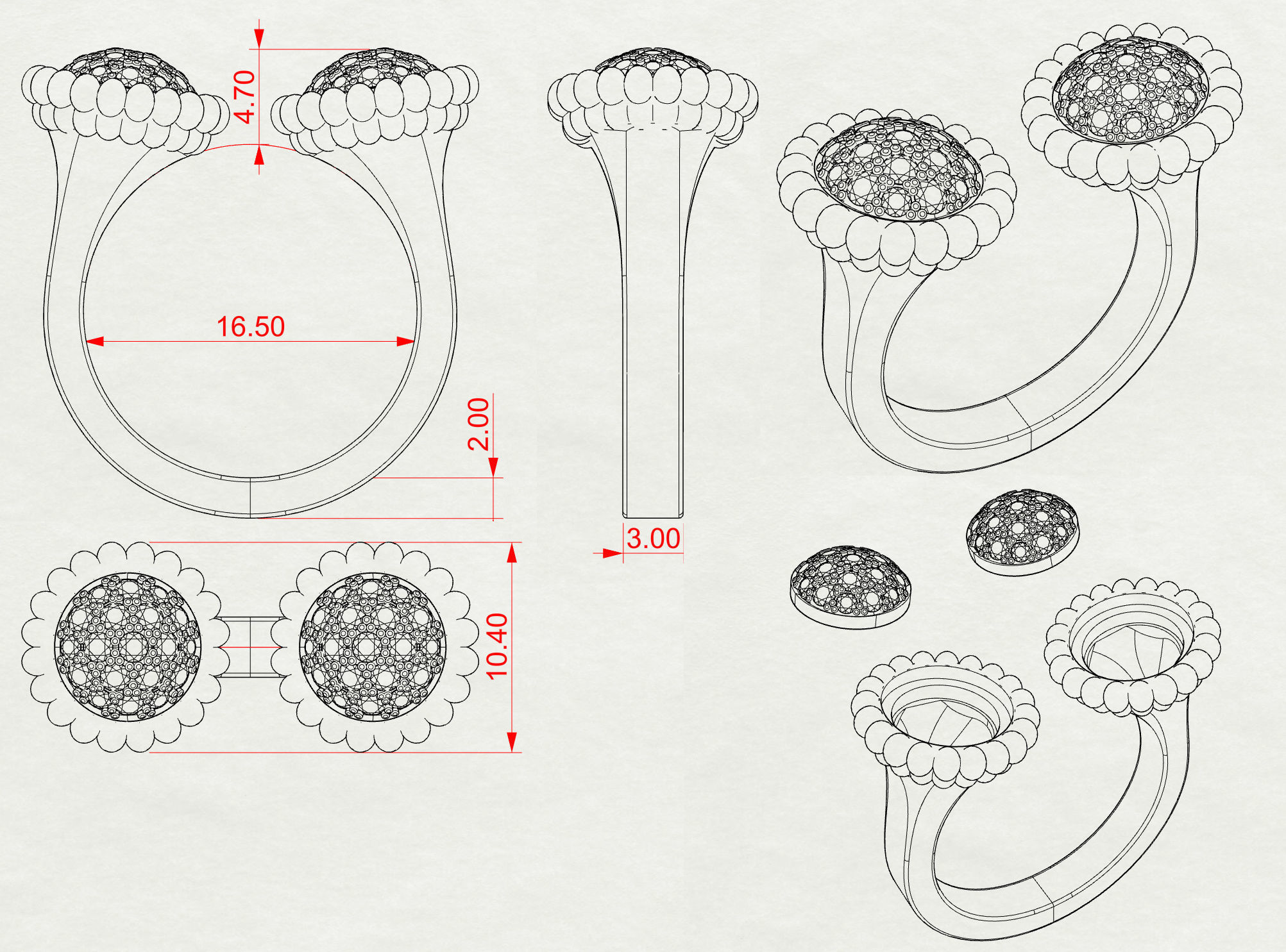 Ring Daisy 3D print model_6