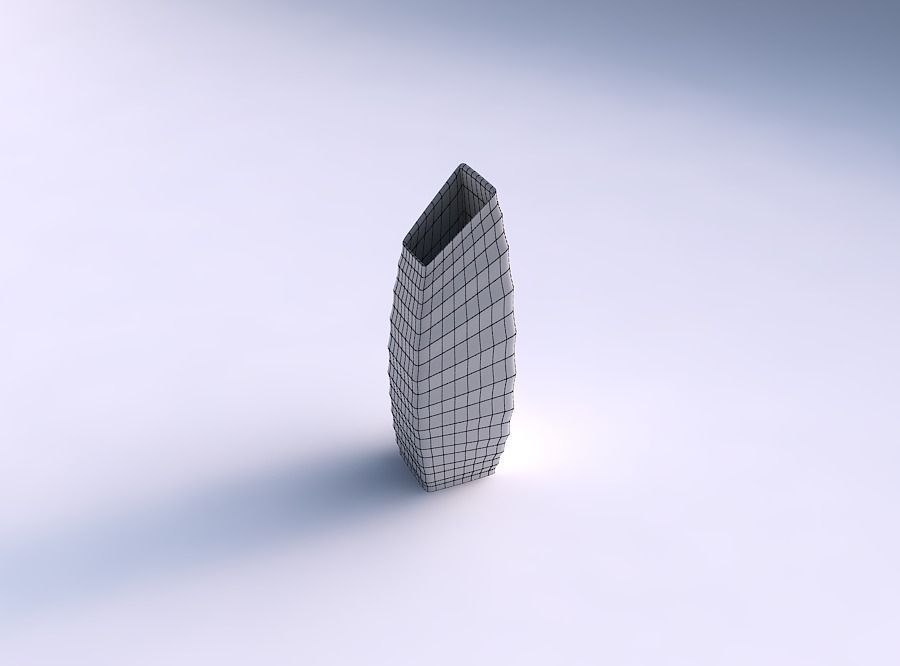 Vase bent rectangle with small horizontal sections 3D print model_5