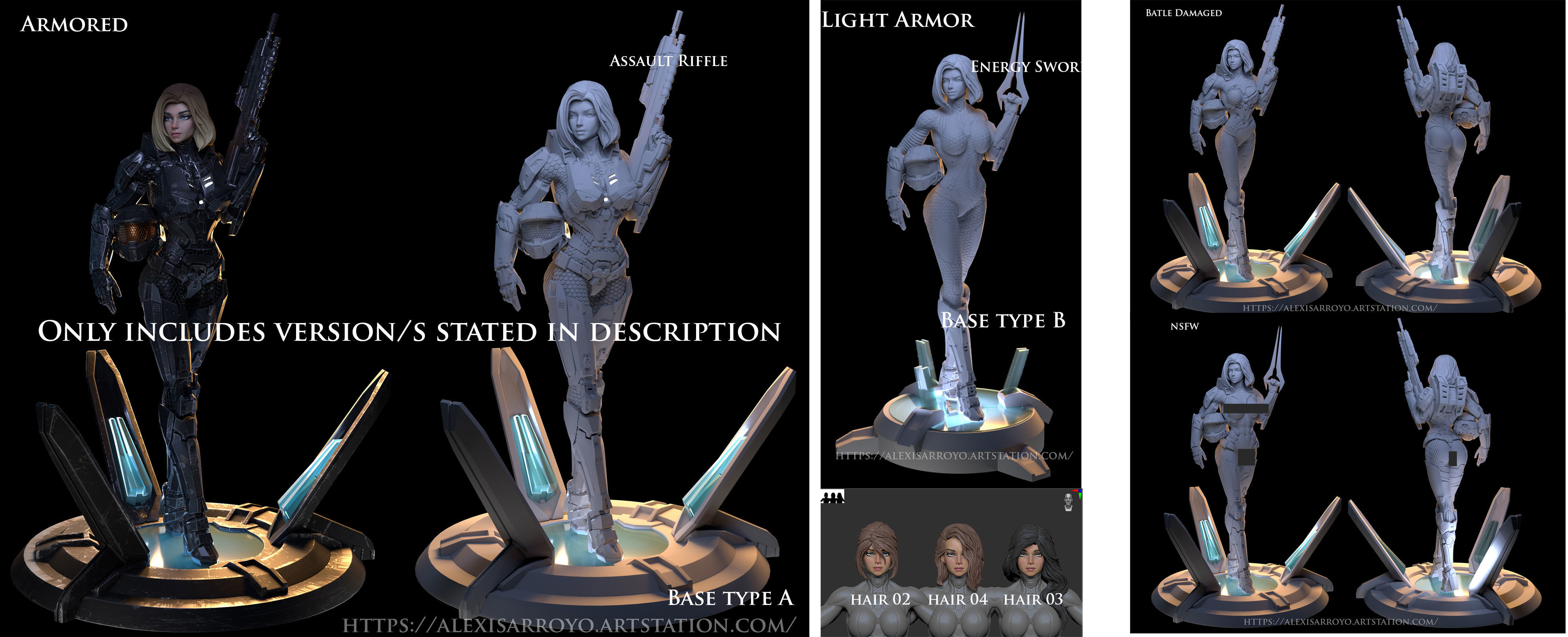 Female Halo Spartan Armored 3D print model_2