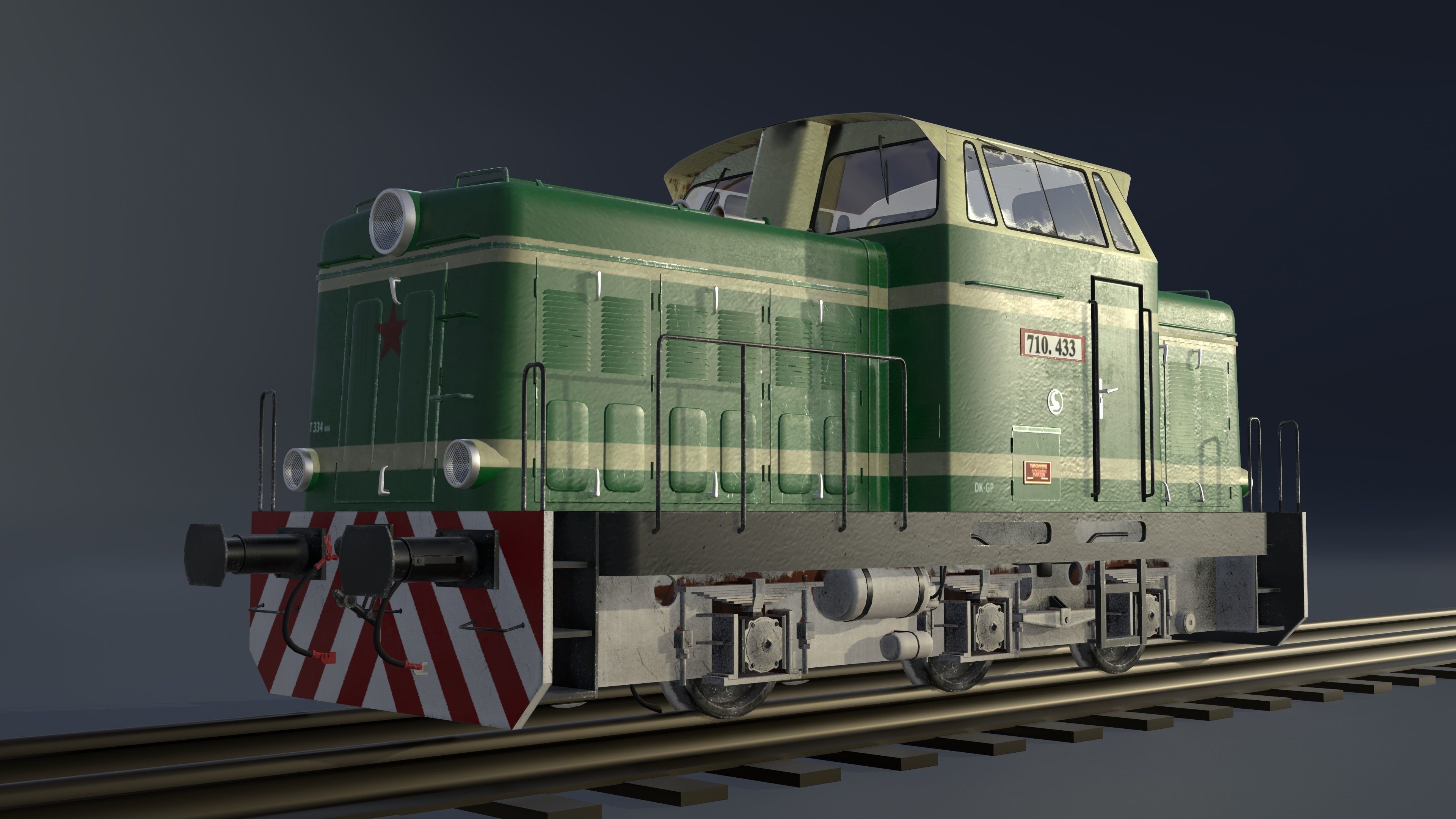 Train t-334 Low-poly 3D model_12